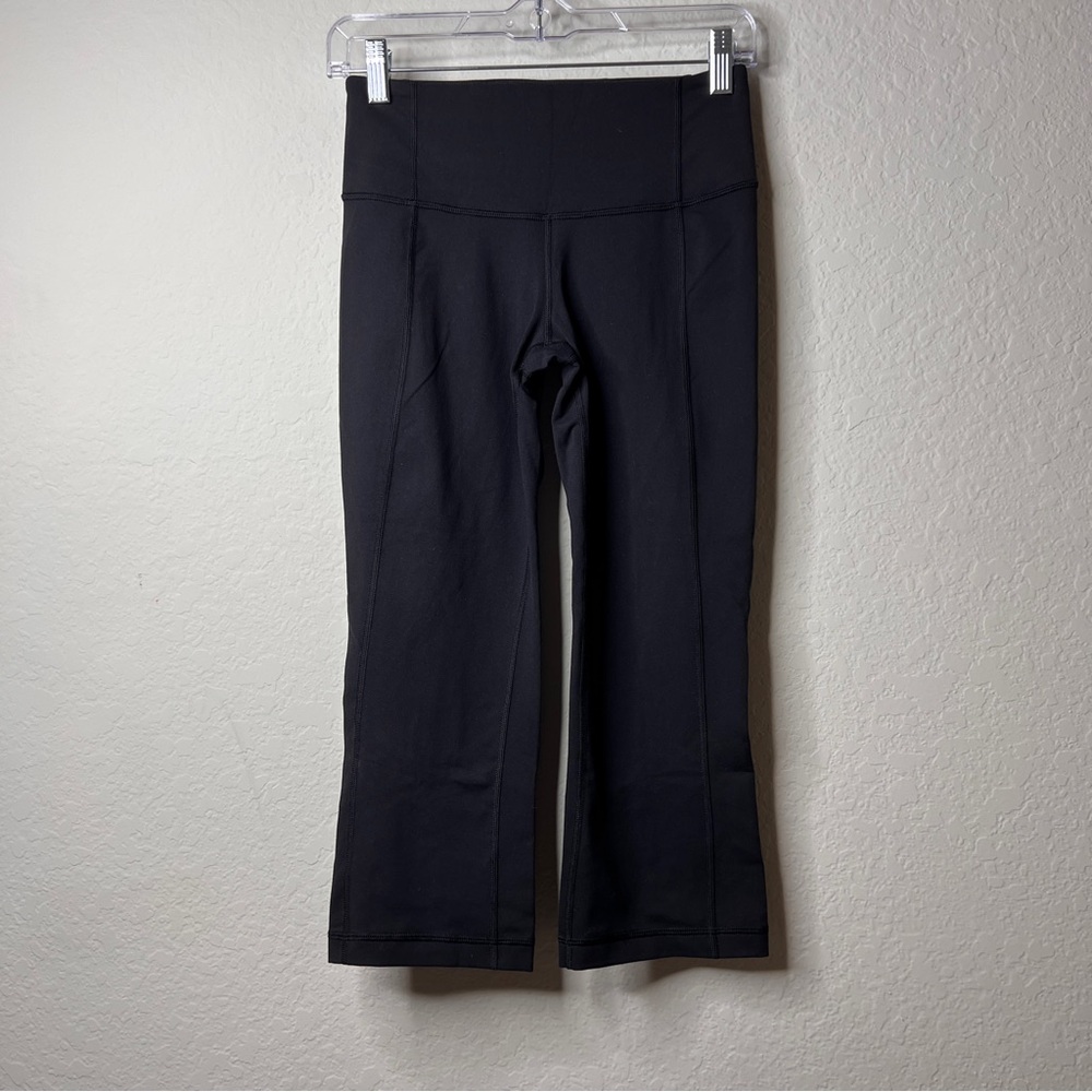 Lululemon Align Crop Leggings Women's 4 Black High Rise Logo Pocket